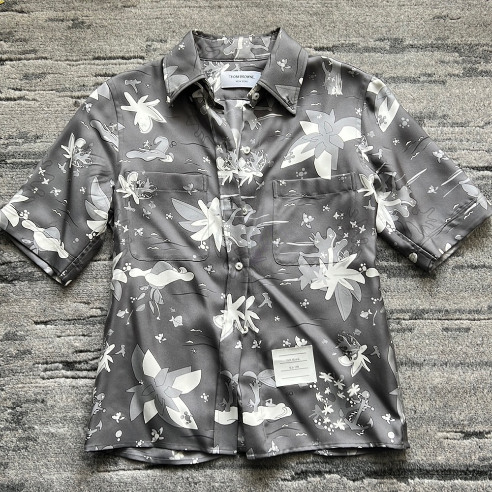 Thom Browne Silk Print T-shirt blouse size IT40